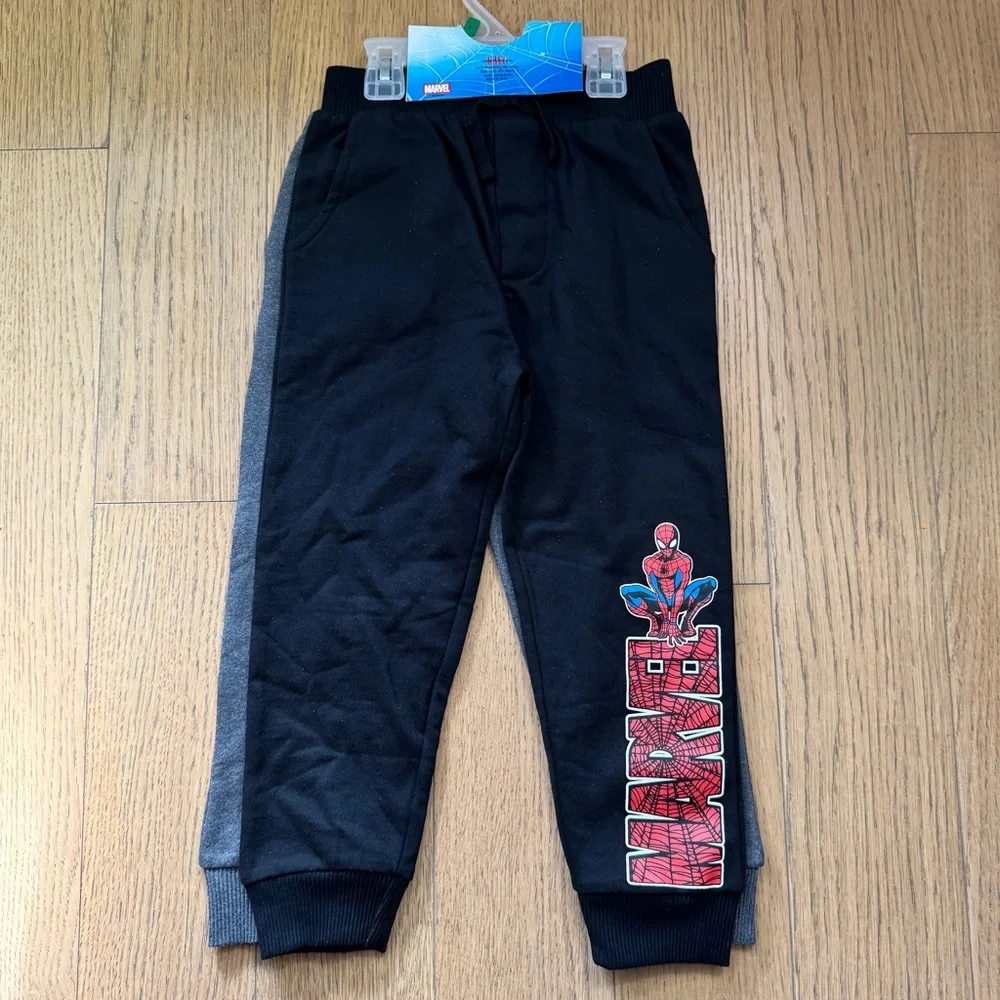 2 Spider-Man Boy's Toddler 2PC Jogger Pants Set NWT - Size 5